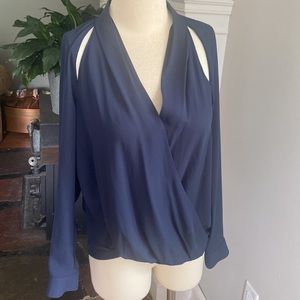 Trouvé Navy crossover blouse